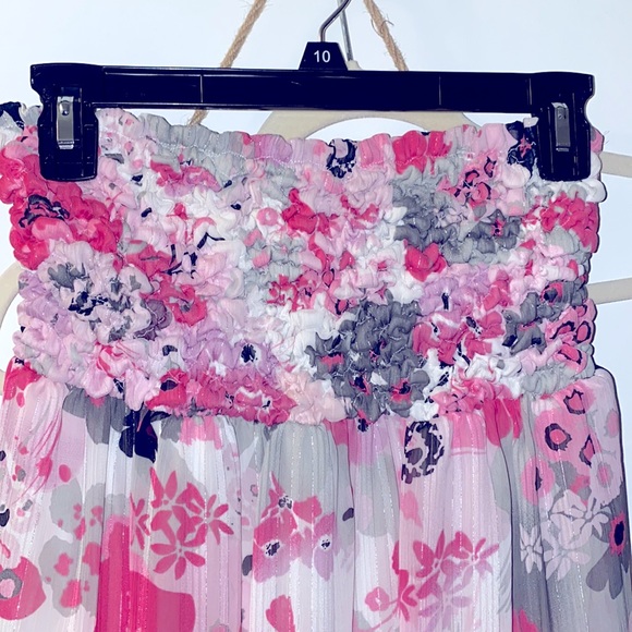 EUC rampage size medium maxi, dress, gray, pink, black, silver, sheer lined - Picture 2 of 5